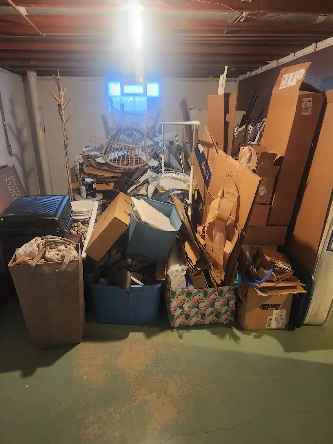 Roll-off dumpster container at job site for Construction Dumpster Rental in Winnetka